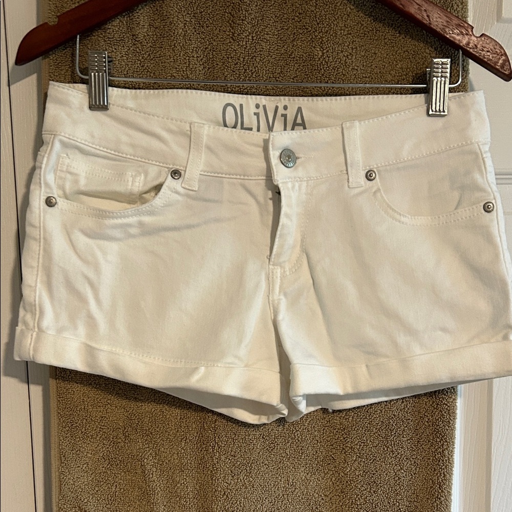 Olivia Women's White Jean Shorts